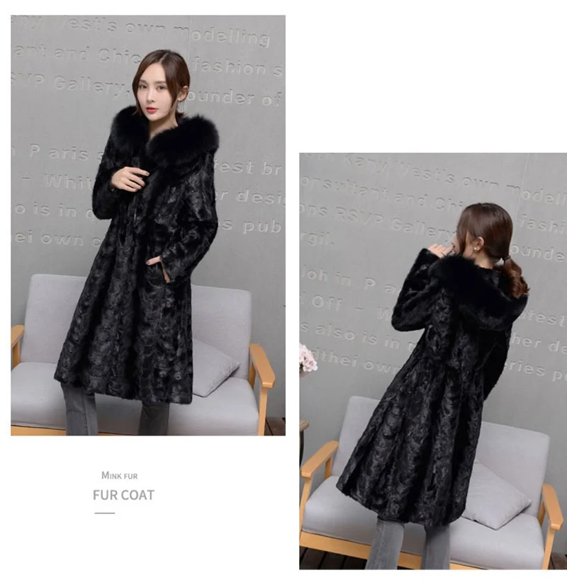 100% genuine natural mink fur coat with hoody long (11)