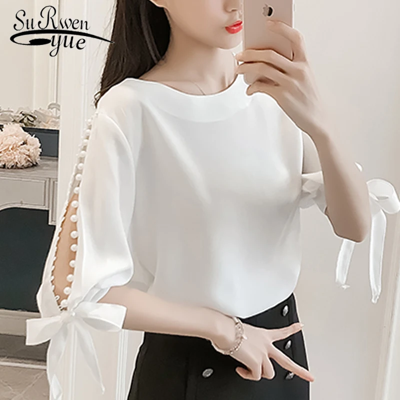 Fashion woman blouses 2018 Summer ladies tops chiffon Women Blouse Shirt White Pink beading feminine blouses TOPS Blusas 0359 40
Fashion woman blouses 2018 Summer ladies tops chiffon Women Blouse Shirt White Pink beading feminine blouses TOPS Blusas 0359 40