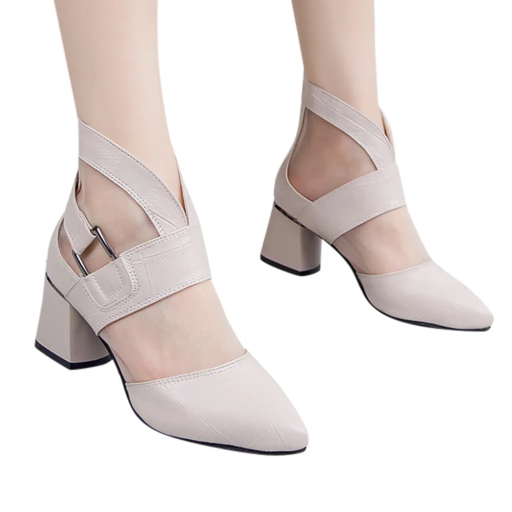 SAGACE 2019 summer new versatile high-heeled breathable pointed word buckle thick with side zipper set foot ankle boots
SAGACE 2019 summer new versatile high-heeled breathable pointed word buckle thick with side zipper set foot ankle boots