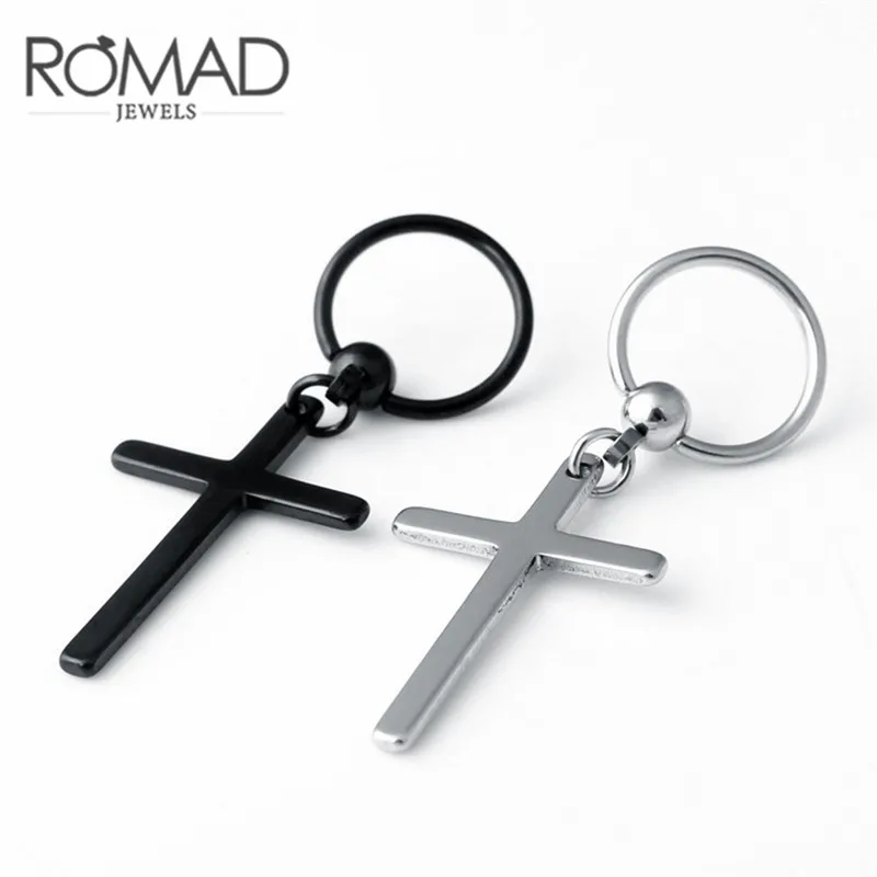 ROMAD Hoop Cross Earrings For Men Women Titanium Steel Pendant Earrings Punk Rock Captive Bead Male Earrings Jewelry R4
ROMAD Hoop Cross Earrings For Men Women Titanium Steel Pendant Earrings Punk Rock Captive Bead Male Earrings Jewelry R4