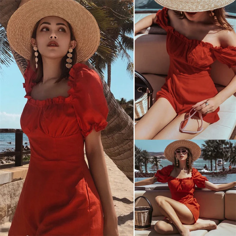 Red Elegant Puff Sleeve Jumpsuit Short Square Neck Ruffles Women's Summer Bodycon Jumpsuits Solid Rompers Boho Playsuit Overalls
Red Elegant Puff Sleeve Jumpsuit Short Square Neck Ruffles Women's Summer Bodycon Jumpsuits Solid Rompers Boho Playsuit Overalls