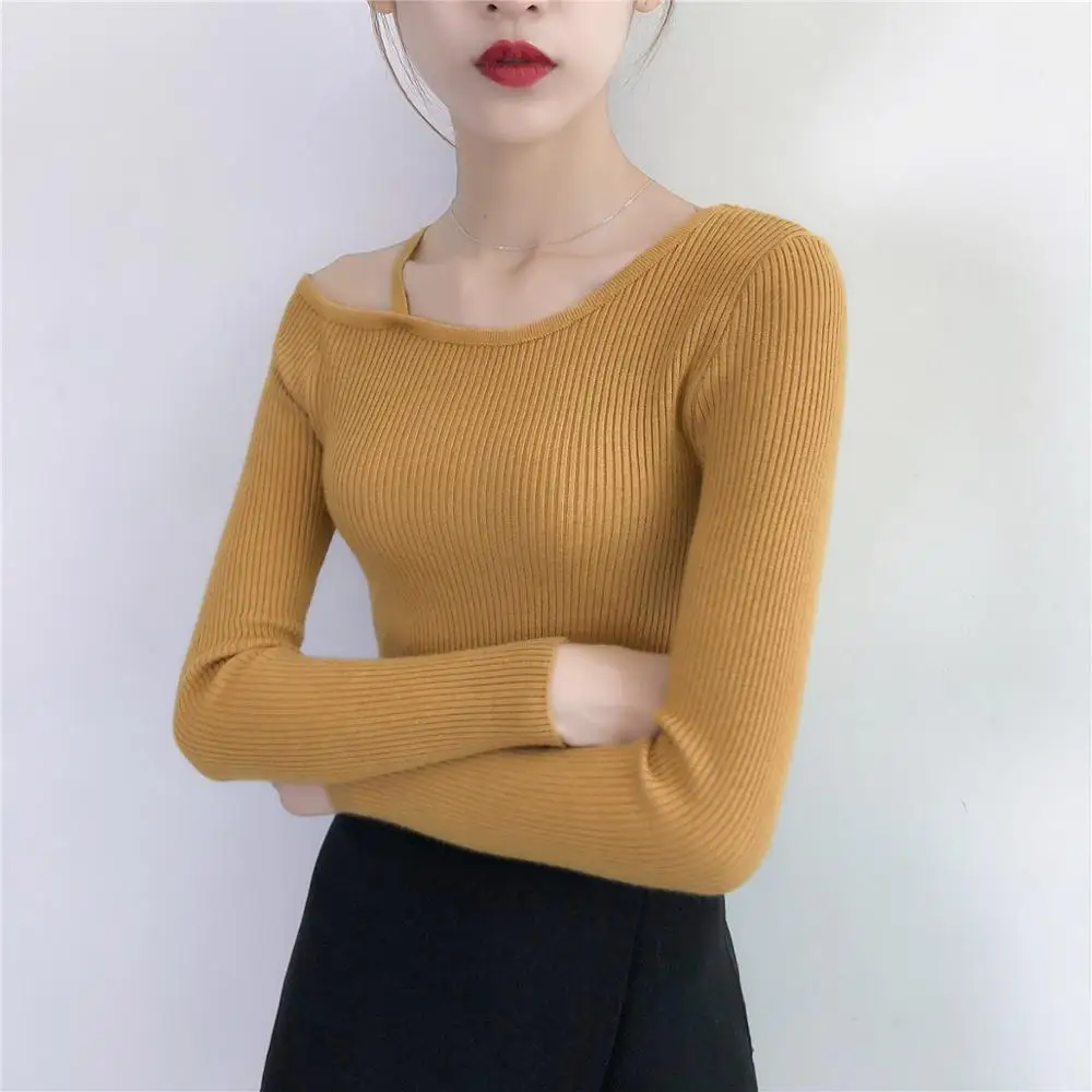 2019 Sexy Off Shoulder Sweater Women Long Sleeve Knitted Solid Slim Sweater Women Autumn Pullovers Black Red
2019 Sexy Off Shoulder Sweater Women Long Sleeve Knitted Solid Slim Sweater Women Autumn Pullovers Black Red