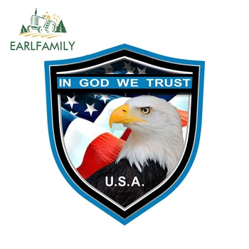 EARLFAMILY 13cm x 12cm Car Styling Car Sticker In God We Trust USA Blue Line Shield Eagle Decal Motorcycle Waterproof Decoration
EARLFAMILY 13cm x 12cm Car Styling Car Sticker In God We Trust USA Blue Line Shield Eagle Decal Motorcycle Waterproof Decoration