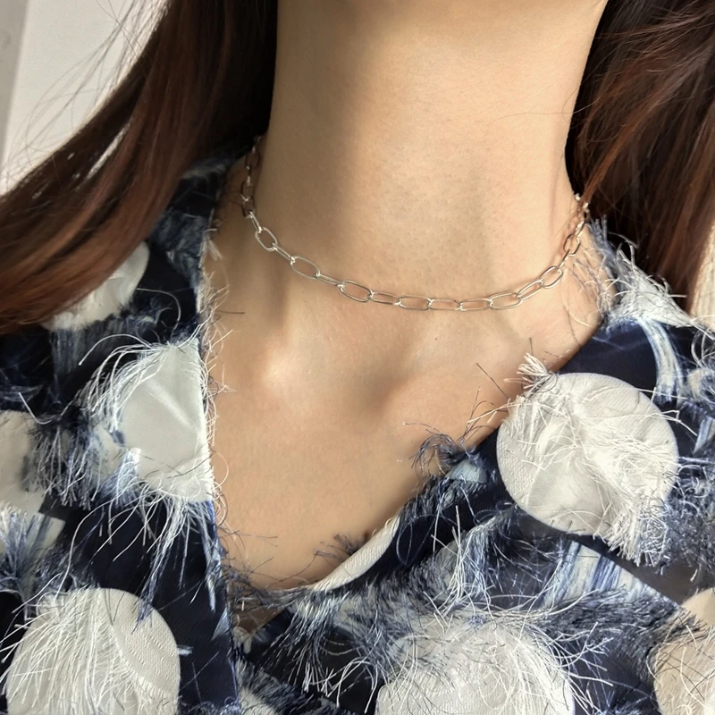 New Korean Style Rough Cross Big Chain 925 Silver Jewelry Choker Necklace Tail Chain Heart Pendant White Gold Fashion Accesories
New Korean Style Rough Cross Big Chain 925 Silver Jewelry Choker Necklace Tail Chain Heart Pendant White Gold Fashion Accesories
