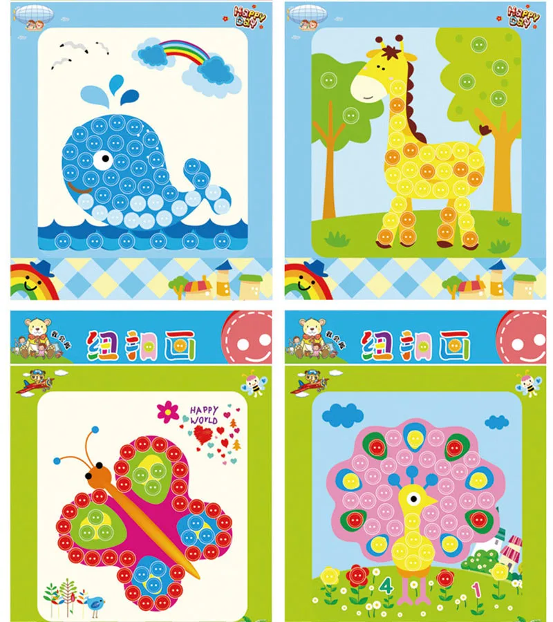 Children DIY Button Drawing Toy For Home Kindergarten Nursery Educational Picture Handmade Buttons Paste Painting Material Bag
Children DIY Button Drawing Toy For Home Kindergarten Nursery Educational Picture Handmade Buttons Paste Painting Material Bag