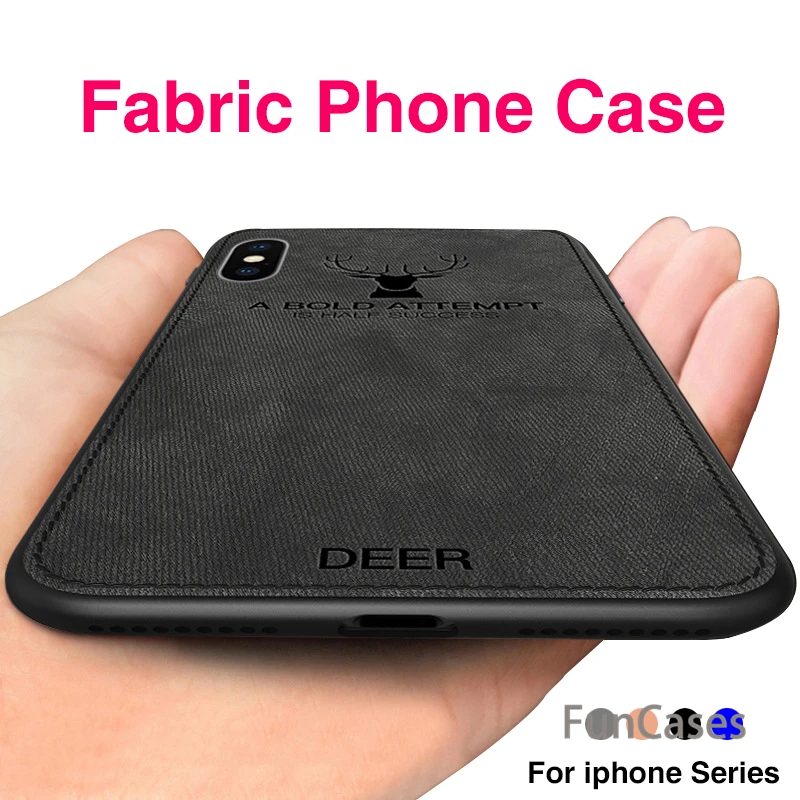Luxury Embossed Fabric Cloth Deer Phone Case For iPhone X Silicone Edge Soft Tpu Case for iPhone 7 8 6S 6 Plus 6 s 10 Back Cover
Luxury Embossed Fabric Cloth Deer Phone Case For iPhone X Silicone Edge Soft Tpu Case for iPhone 7 8 6S 6 Plus 6 s 10 Back Cover