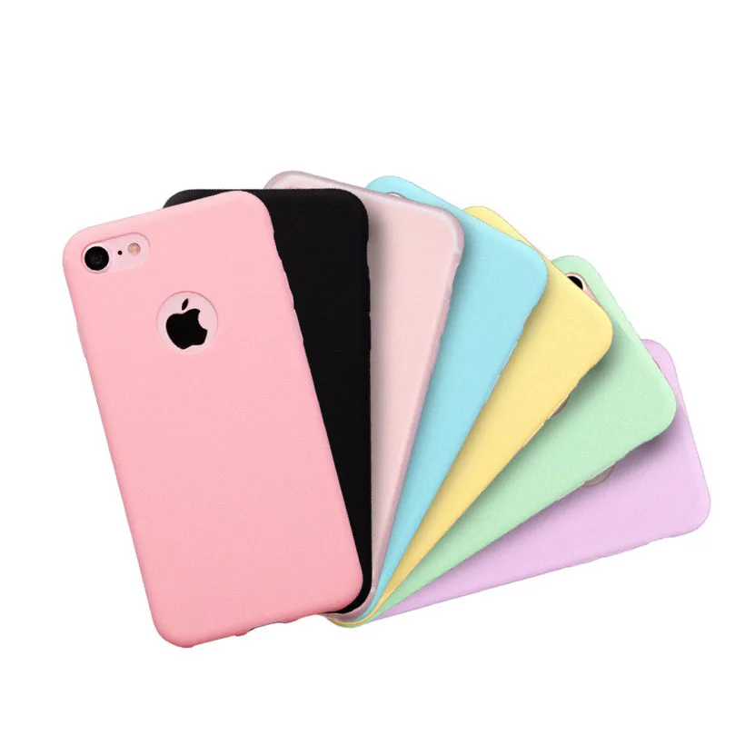 

Phone Cases For iPhone X 8 7 6 6s Plus 5S 5 SE Simple Solid Color Ultrathin Soft TPU Cases Fashion Candy Color Back Cover Capa