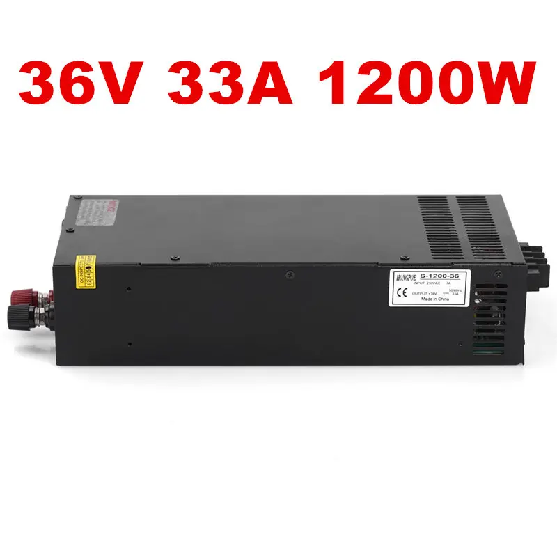 Best quality 36V 33A 1200W Switching Power Supply Driver for CCTV camera LED Strip AC 100-240V Input to DC 36V free shipping
Best quality 36V 33A 1200W Switching Power Supply Driver for CCTV camera LED Strip AC 100-240V Input to DC 36V free shipping