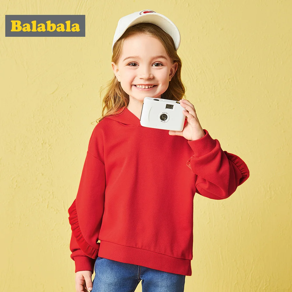 Balabala Toddler Girl Hooded Sweatshirt with Velvet Ruffled Trim Children Kids Soft Cotton Pullover Hoodie Ribbed Cuff and Hem
Balabala Toddler Girl Hooded Sweatshirt with Velvet Ruffled Trim Children Kids Soft Cotton Pullover Hoodie Ribbed Cuff and Hem