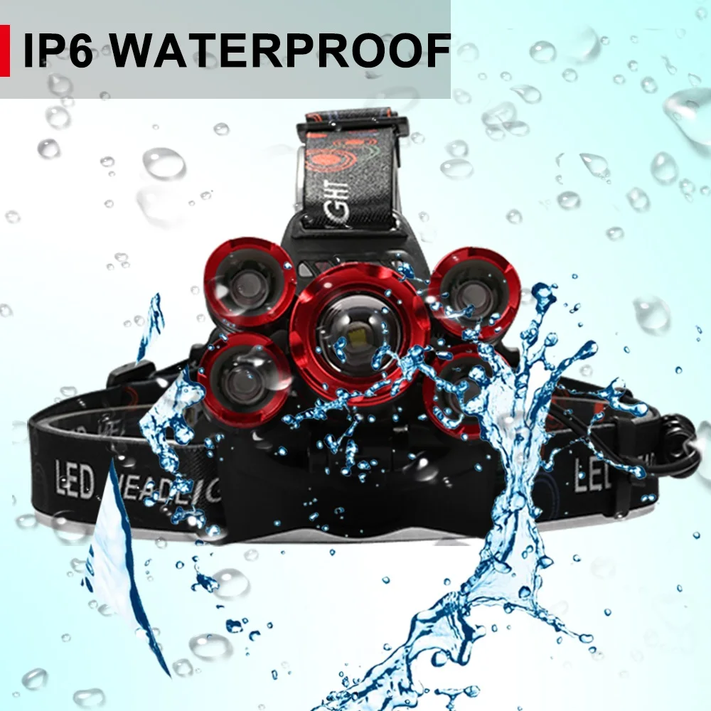 2018 New Arrival 5 LEDs 30W Zoomable Long Shot Headlamp Rechargeable Headlight Head Torch Waterproof Adjustable Headband
2018 New Arrival 5 LEDs 30W Zoomable Long Shot Headlamp Rechargeable Headlight Head Torch Waterproof Adjustable Headband