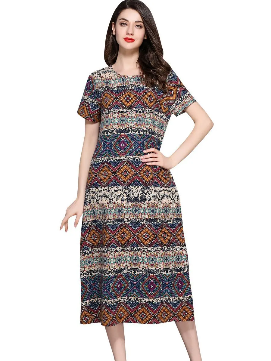 L-XL-5XL Plus size Summer Dress 2018 New Women Boho Floral Print Bohemia patchwork Mid Long Dresses
L-XL-5XL Plus size Summer Dress 2018 New Women Boho Floral Print Bohemia patchwork Mid Long Dresses
