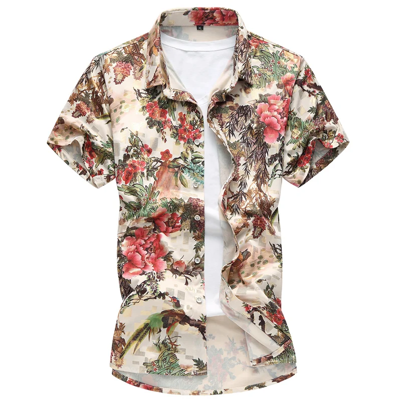Fashion Floral Printed Shirts 2018 Summer Beach Shirts Men Chinese style casual Short-sleeve Hawaii Turn-down Collar Tops
Fashion Floral Printed Shirts 2018 Summer Beach Shirts Men Chinese style casual Short-sleeve Hawaii Turn-down Collar Tops