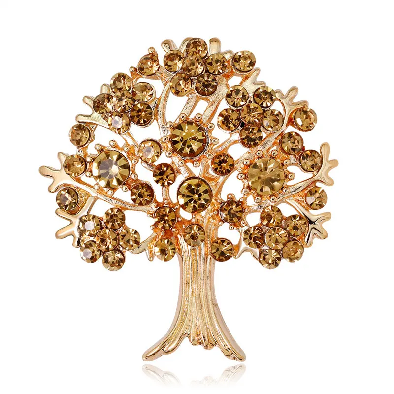 CHUKUI Rhinestone Pin Broches Badges Tree Pins and Brooches for Women Clothing Metal bijouterie Brooch Vintage Badge (4)