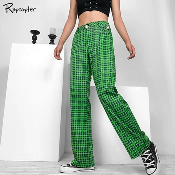 Rapcopter Plaid High Waist Casual Women Harem Pants Green Loose Harajuku Streetwear Pants Zipper Fashion Full Length Ladies 2019
Rapcopter Plaid High Waist Casual Women Harem Pants Green Loose Harajuku Streetwear Pants Zipper Fashion Full Length Ladies 2019