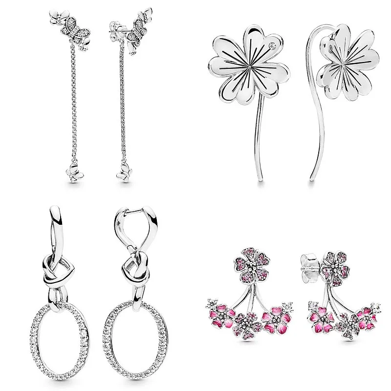 New Butterfly Peach Blossom Knotted Hearts Clover Earring 925 Sterling Silver Earrings Studs For Women Gift Fine Pandora Jewelry
New Butterfly Peach Blossom Knotted Hearts Clover Earring 925 Sterling Silver Earrings Studs For Women Gift Fine Pandora Jewelry