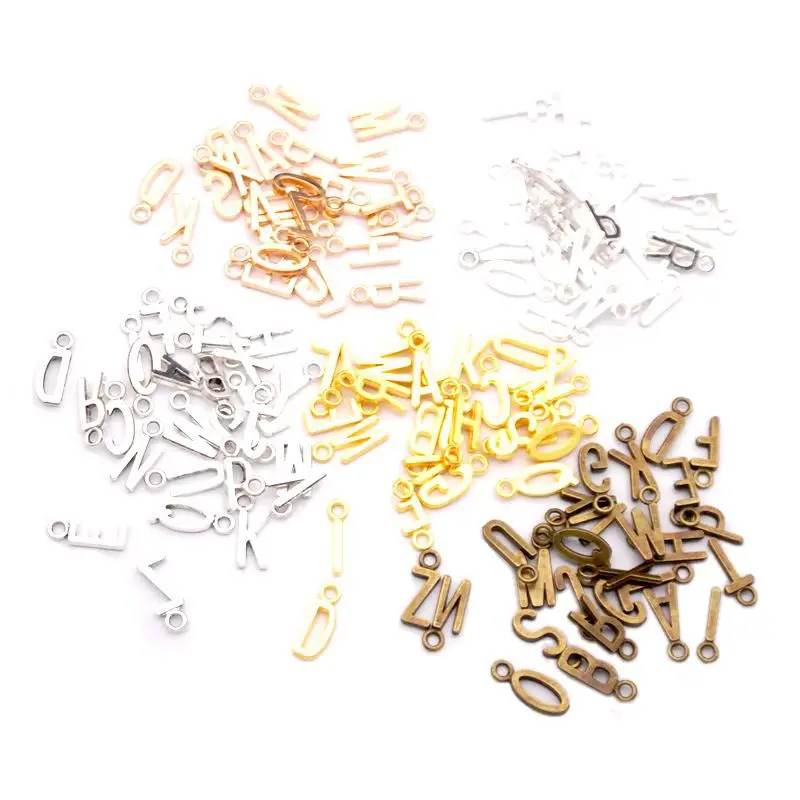 26pcs 12*6MM DIY retro alloy fittings silver alphabet charms gold initial capital letters pendants English hollow hanging pieces
26pcs 12*6MM DIY retro alloy fittings silver alphabet charms gold initial capital letters pendants English hollow hanging pieces