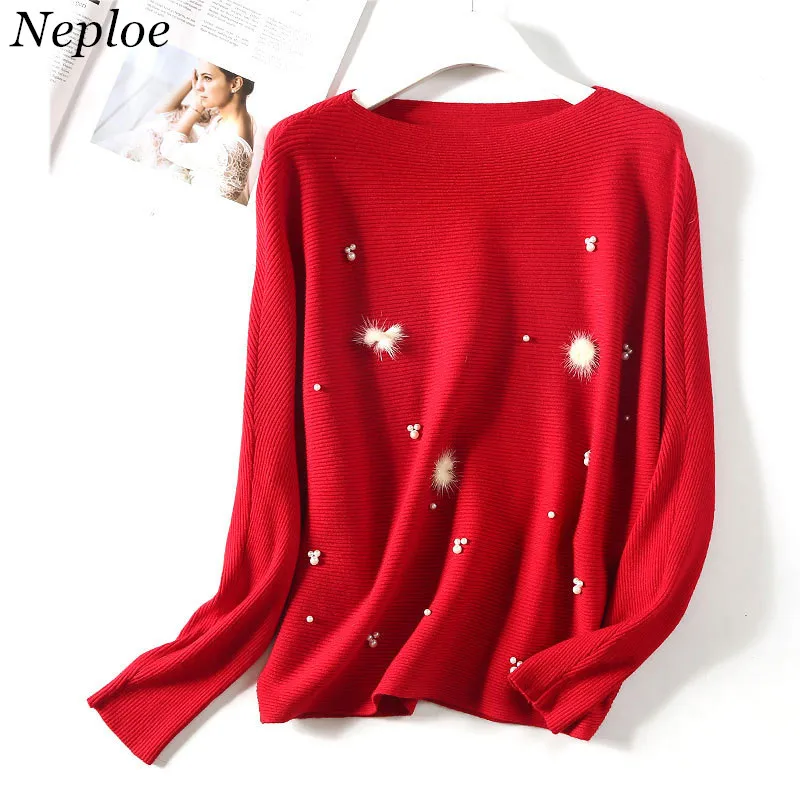 Neploe Fury Balls Beading Solid Knitted Sweater Sweet Female Warm Pullover 2019 Autumn Winter Fashion O-Neck Sueter Mujer 69077
Neploe Fury Balls Beading Solid Knitted Sweater Sweet Female Warm Pullover 2019 Autumn Winter Fashion O-Neck Sueter Mujer 69077
