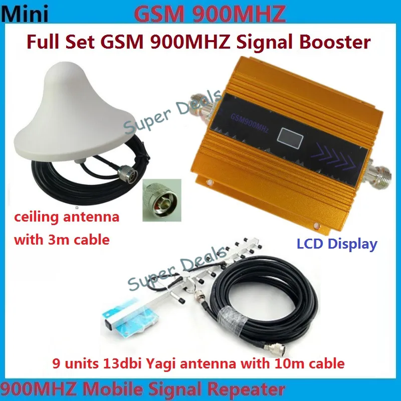 Full Set LCD display mobile phone mini GSM 900mhz signal repeater / repetidor cell phone signal booster amplifier Yagi Antenna
Full Set LCD display mobile phone mini GSM 900mhz signal repeater / repetidor cell phone signal booster amplifier Yagi Antenna