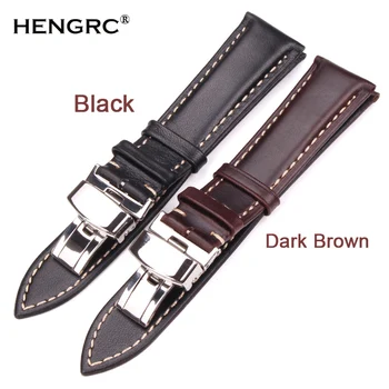 18-24mm Women Men Vintage Smooth Watch Band Strap Dark Brown Genuine Leather Bracelet Metal Butterfly Deployment Clasp Buckle
18-24mm Women Men Vintage Smooth Watch Band Strap Dark Brown Genuine Leather Bracelet Metal Butterfly Deployment Clasp Buckle