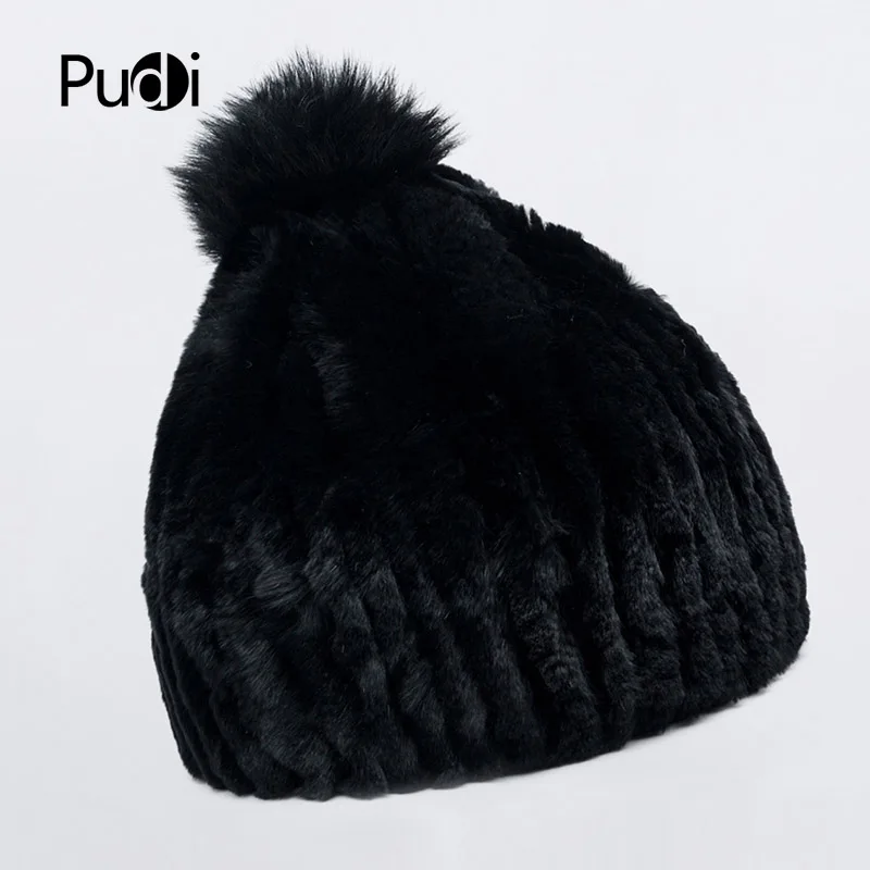Новая женская меховая шапка Pudi HF7043 из кроличьего меха легко купить модный дизайн