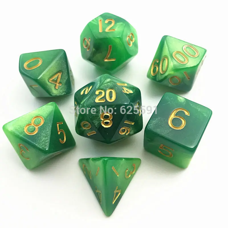 New 7pcs/set Mix color Digital Dice Set Dungeons and dragons,RPG dice d4 d6 d8 d10 d% d12 d20 Green
New 7pcs/set Mix color Digital Dice Set Dungeons and dragons,RPG dice d4 d6 d8 d10 d% d12 d20 Green