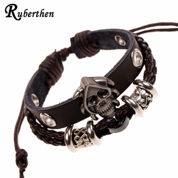 Ruberthen Vintage Design Skull Men`s Punk Leather Bracelet Popular Leather Bracelet Leather Jewelry Drop Ship
Ruberthen Vintage Design Skull Men`s Punk Leather Bracelet Popular Leather Bracelet Leather Jewelry Drop Ship