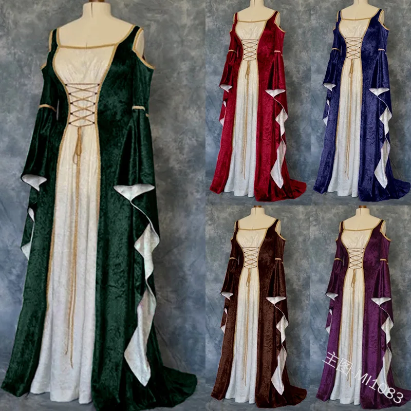 Medieval Dress Halloween Costumes for Women Cosplay Palace Noble Long Robes Ancient Off Shoulder Bell Sleeve Princess Costume
Medieval Dress Halloween Costumes for Women Cosplay Palace Noble Long Robes Ancient Off Shoulder Bell Sleeve Princess Costume