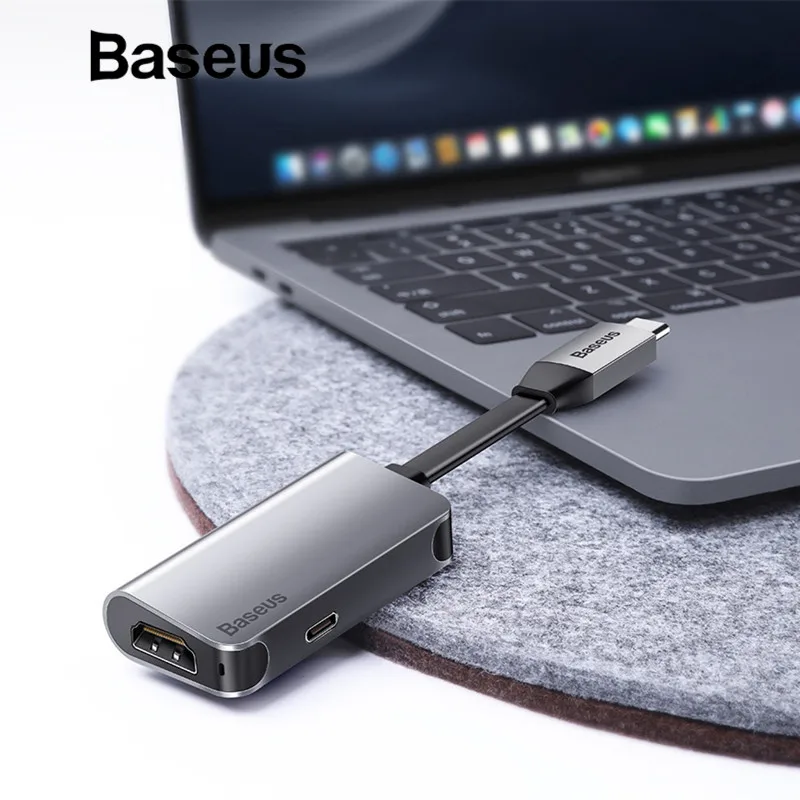 Baseus 2in1 usb type C 3.0 hub for type C to 4 to HDMI + Type C PD 60 W flash charger OTG hub converter compatible devices type-
Baseus 2in1 usb type C 3.0 hub for type C to 4 to HDMI + Type C PD 60 W flash charger OTG hub converter compatible devices type-