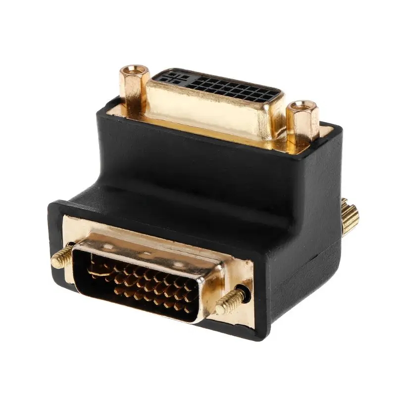 90 градусов правый угловой DVI 24 + 5 D DVI-D цифровой двойной Соединительный адаптер для