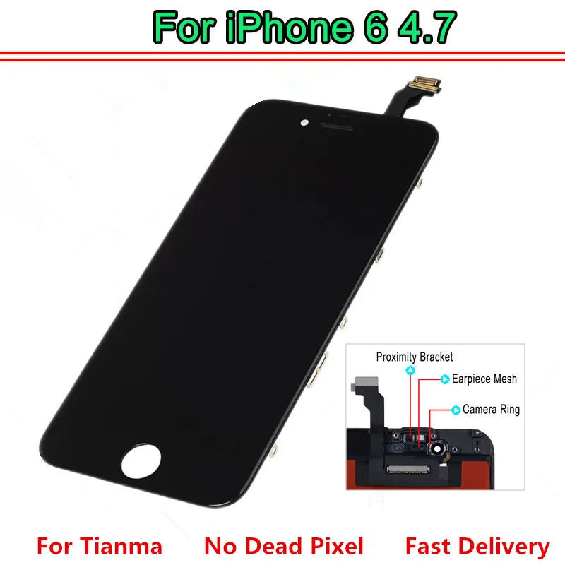 1pcs EBS Tianma AAA LCD For iphone 6 Display Touch Screen Digitizer Replacement Full Assembly for iPhone 6 lcd White Black
1pcs EBS Tianma AAA LCD For iphone 6 Display Touch Screen Digitizer Replacement Full Assembly for iPhone 6 lcd White Black