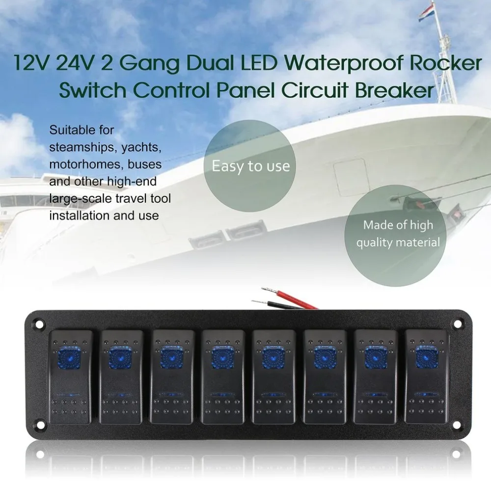 Waterproof Marine Boat Caravan RV Rocker Switch Panel LED Circuit Breaker 12V 8 Switches Overload Protection Anti-corrosion
Waterproof Marine Boat Caravan RV Rocker Switch Panel LED Circuit Breaker 12V 8 Switches Overload Protection Anti-corrosion