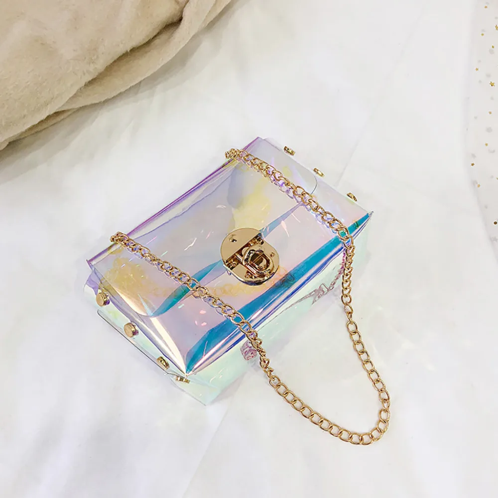 Women Transparent Chains Bag PVC material Messenger Bag Fashion Chains Bag Small Square Bag Jelly package Bolsas Feminina 2019
Women Transparent Chains Bag PVC material Messenger Bag Fashion Chains Bag Small Square Bag Jelly package Bolsas Feminina 2019