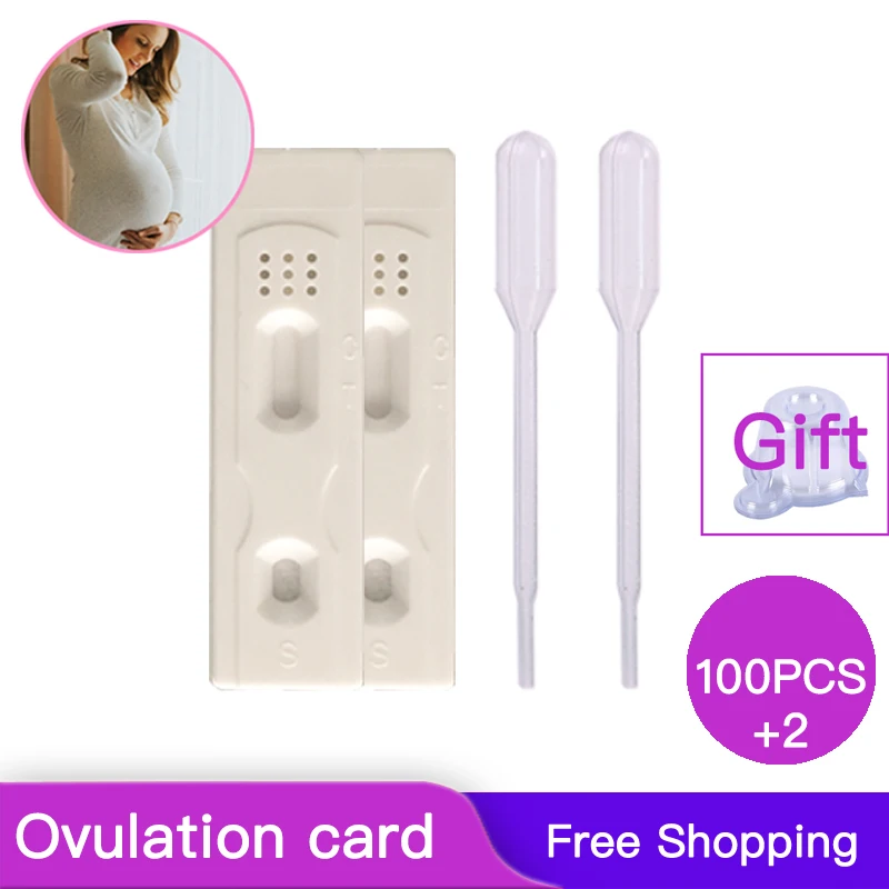 

100Pcs/Personal Pregnancy Urine LH Early Test Ovulation Urine Test Card Female Test Adult Product Female articles Free Shipping