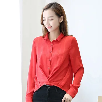 New Korean Lady Fashion Chiffon Blouses Size S-2XL Long Sleeve Red Color Women Plaid Shirts Black Long Clothing
New Korean Lady Fashion Chiffon Blouses Size S-2XL Long Sleeve Red Color Women Plaid Shirts Black Long Clothing