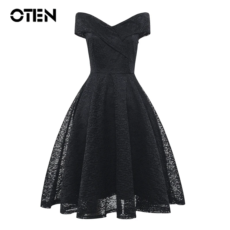 OTEN 2018 Women black dresses Summer Sexy Off the Shoulder V Neck Vintage Retro style special occasions Knee Length Party Dress
OTEN 2018 Women black dresses Summer Sexy Off the Shoulder V Neck Vintage Retro style special occasions Knee Length Party Dress