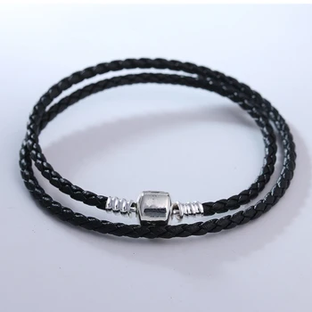 Color Black Double Leather Bracelet Fits sterling silver Original Charms & Beads For Woman DIY Jewelry Making
Color Black Double Leather Bracelet Fits sterling silver Original Charms & Beads For Woman DIY Jewelry Making