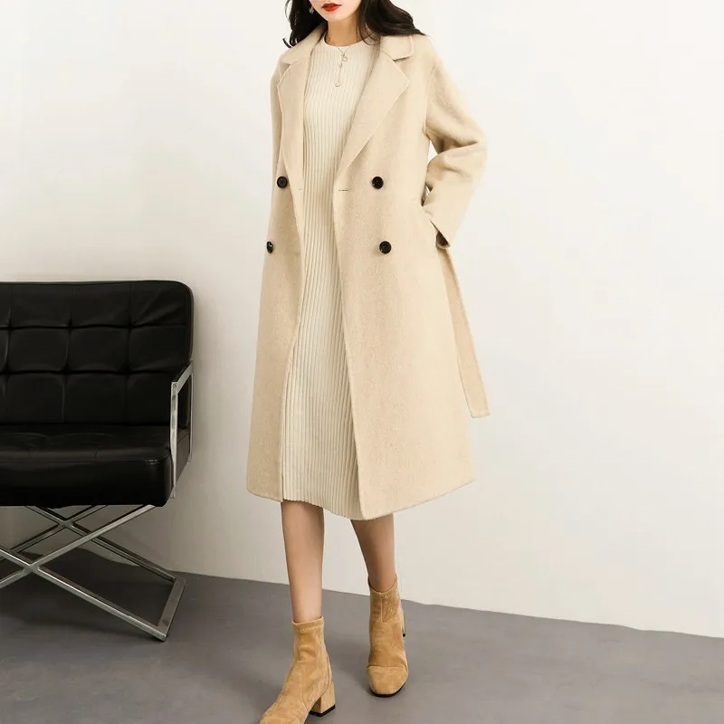 Handmade Cashmere Overcoat Autumn Winter 2019 New 100% Wool Coat Women Long Sleeve Turn-down Collar Outwear
Handmade Cashmere Overcoat Autumn Winter 2019 New 100% Wool Coat Women Long Sleeve Turn-down Collar Outwear