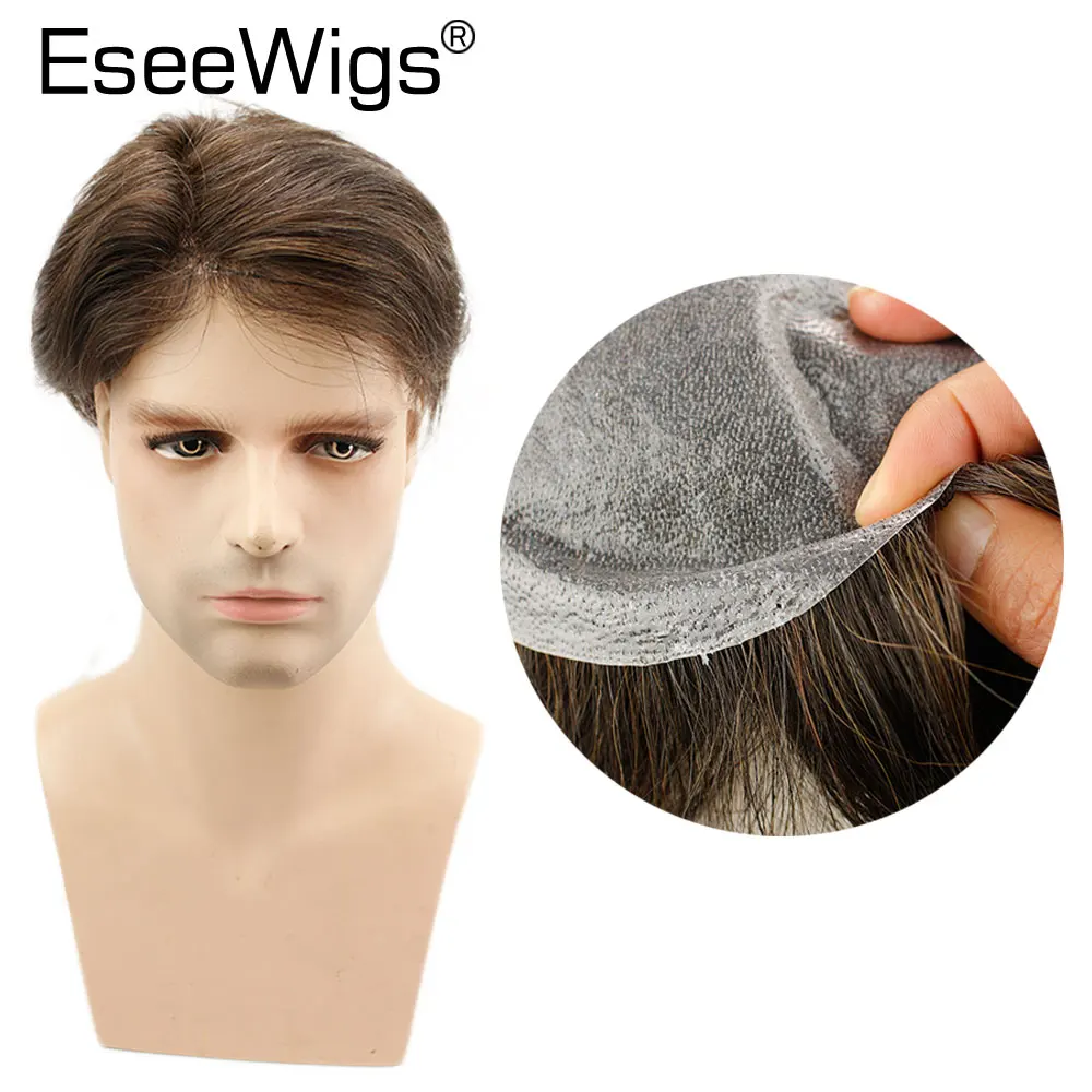 Eseewigs PU Base 4# Brown Toupee for Men Durable Thin Skin Brazilian Remy Human Hair 10x8 inch Silky Straight Hair Replacement
Eseewigs PU Base 4# Brown Toupee for Men Durable Thin Skin Brazilian Remy Human Hair 10x8 inch Silky Straight Hair Replacement