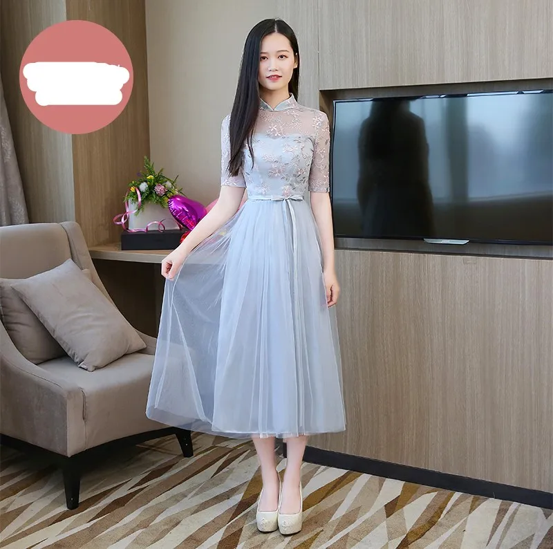 Blue Grey Colour Embroidery Sexy Dress Bridesmaids Dresses for Women Wedding Party Midi Dress
Blue Grey Colour Embroidery Sexy Dress Bridesmaids Dresses for Women Wedding Party Midi Dress