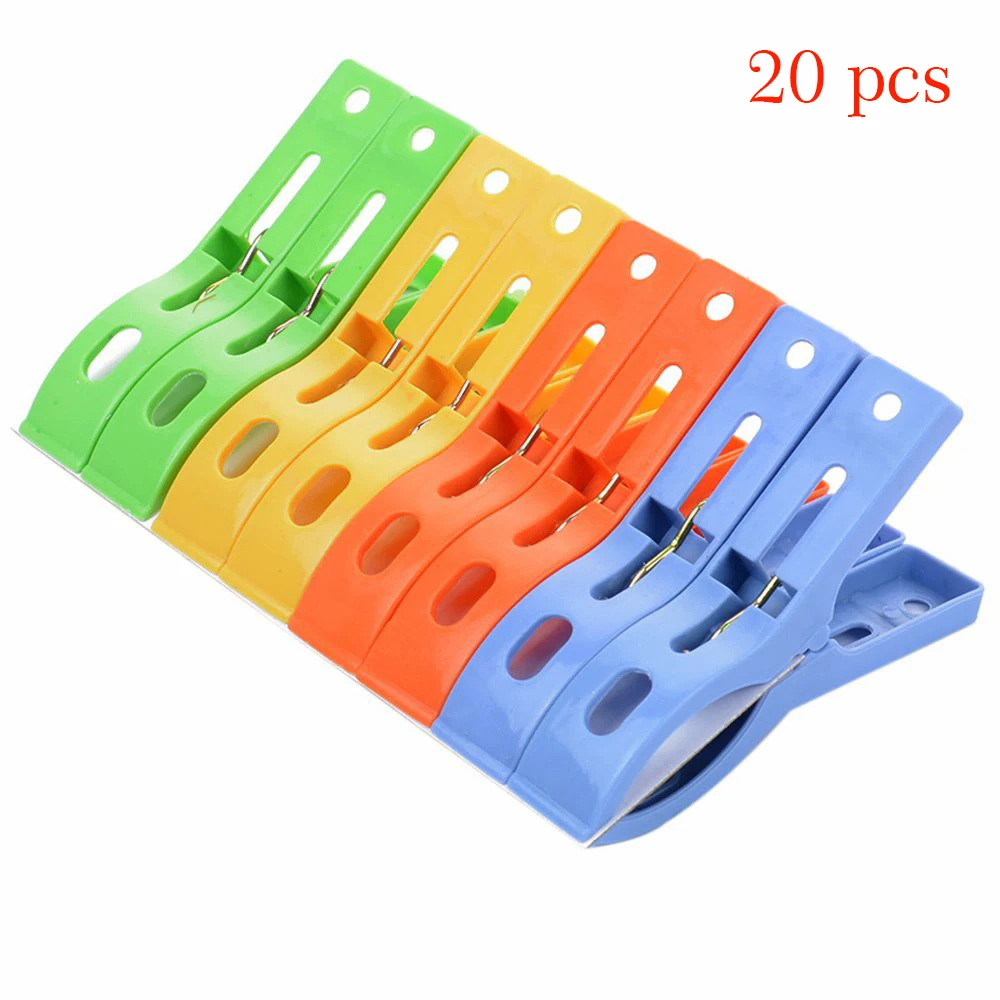 20 pcs Plastic Laundry Clothes Beach Towel Pins Hangers Spring Clamp Large Clips As a small gift for the party
20 pcs Plastic Laundry Clothes Beach Towel Pins Hangers Spring Clamp Large Clips As a small gift for the party