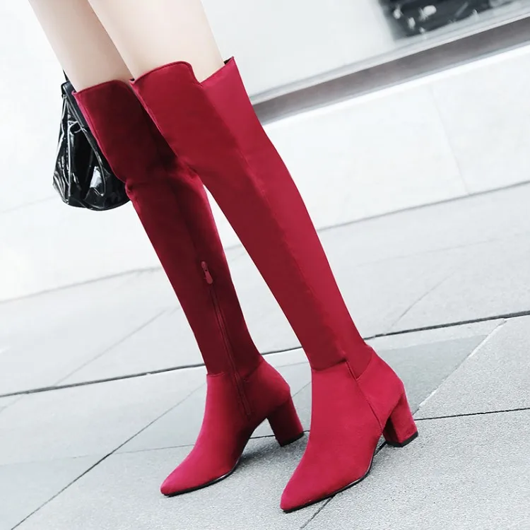 Big Size 11 12 13 14 Tip side zipper of elastic thin boots fashionable over knee thick high heel boots
Big Size 11 12 13 14 Tip side zipper of elastic thin boots fashionable over knee thick high heel boots