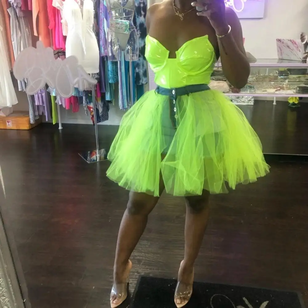 Mini Denim Skirt Mesh Patchwork Tulle Skirt Pleated Tutu Skirts Womens Lolita Sexy Club Mini Skirt Jupe Saias faldas Z203
Mini Denim Skirt Mesh Patchwork Tulle Skirt Pleated Tutu Skirts Womens Lolita Sexy Club Mini Skirt Jupe Saias faldas Z203
