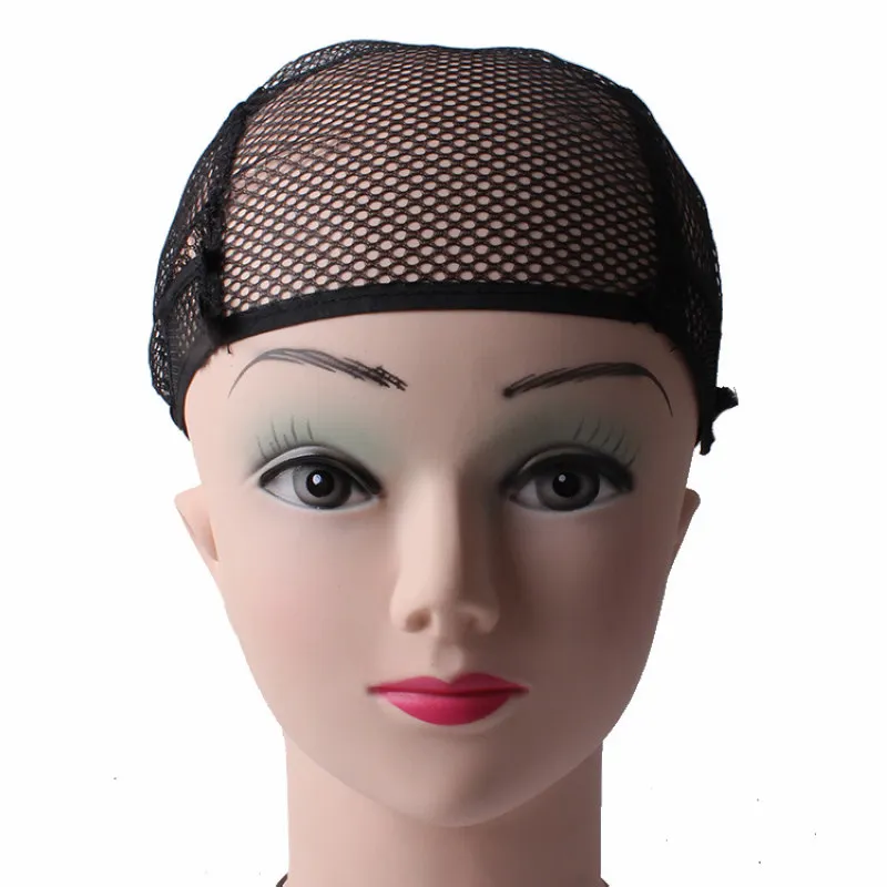 10pcs Breathable Wig Cap Hairnet Adjustable Nylon Weaving Mesh Wig Caps With Lace Straps For Making Wig 2 Colors