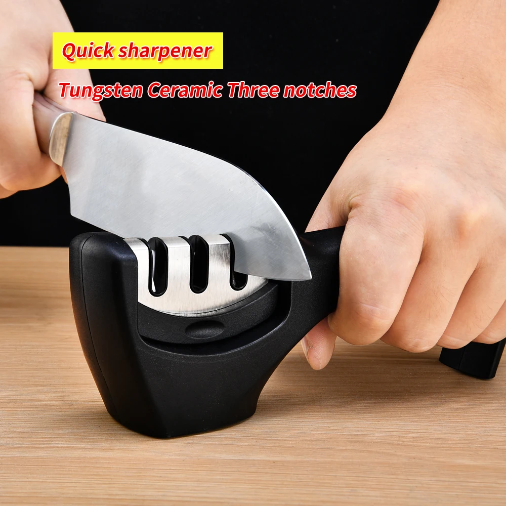 Household kitchen oil stone sharpener (tungsten diamond ceramic) three-level sharpening stone
Household kitchen oil stone sharpener (tungsten diamond ceramic) three-level sharpening stone