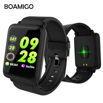 

BOAMIGO Bluetooth Smart Watch Fashion Smart Wristband Call Message Reminder Pedometer Calorie For IOS Android Phone Call Relogio
