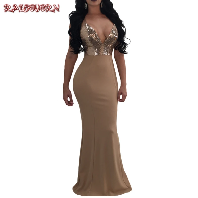 RAISEVERN Sleeveless Sequin Dress Vestidos Sexy Vintage Deep V Neck Backless Bridesmaid Mermaid Floor Length Bodycon Club Dress
RAISEVERN Sleeveless Sequin Dress Vestidos Sexy Vintage Deep V Neck Backless Bridesmaid Mermaid Floor Length Bodycon Club Dress