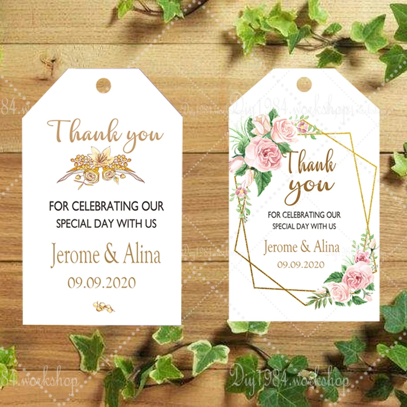 120 PCS /Set Wedding Favor Tag with Hole Personalized Names & Date Thank You Labels
120 PCS /Set Wedding Favor Tag with Hole Personalized Names & Date Thank You Labels