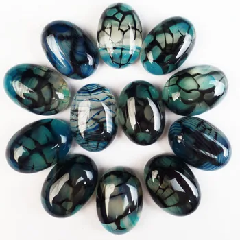 

(12 pieces/lot) Wholesale Natural blue Dragon veins Agates OVal CAB Cabochon 17x12x6mm Fashion Jewelry yl040903