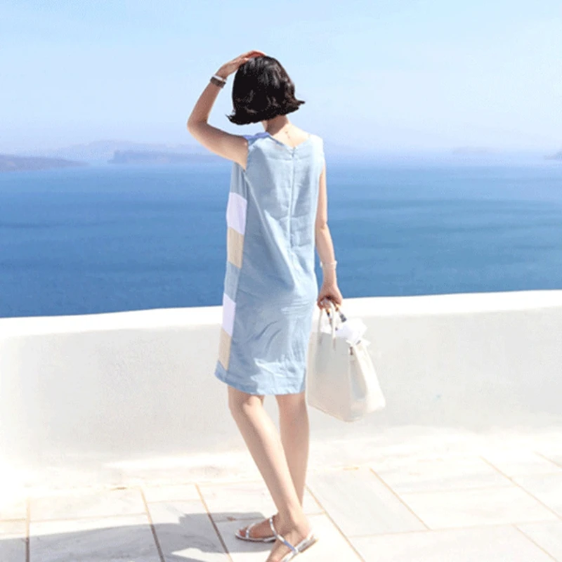 Cotton-Linen-Striped-Patchwork-Summer-Dress-2018-O-Neck-Sleeveless-Casual-Boho-beach-Sundress-Straight-Women