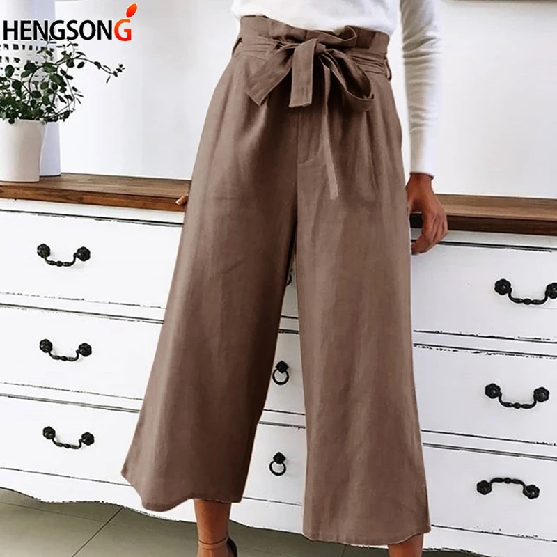 Women Black Causal Loose Trousers Elastic High Waist Wide Leg Pants Elegant Bow Tie Loose Casual Lace Up Pants
Women Black Causal Loose Trousers Elastic High Waist Wide Leg Pants Elegant Bow Tie Loose Casual Lace Up Pants